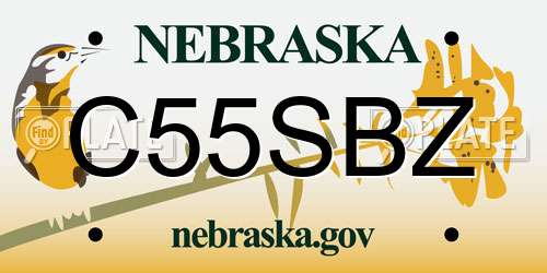 C55SBZ Nebraska License Plate