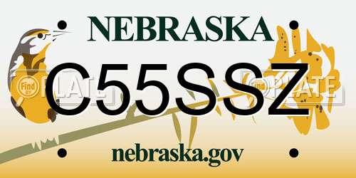 C55SSZ Nebraska License Plate