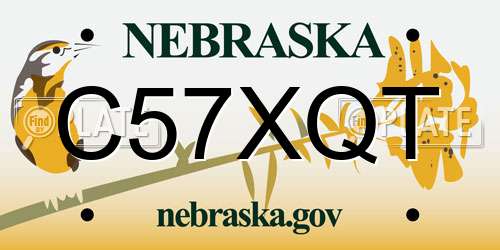 C57XQT Nebraska License Plate