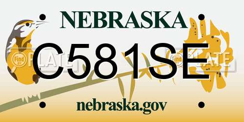 C581SE Nebraska License Plate
