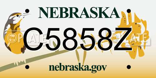 C5858Z Nebraska License Plate