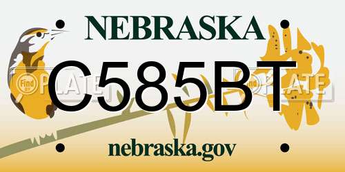 C585BT Nebraska License Plate