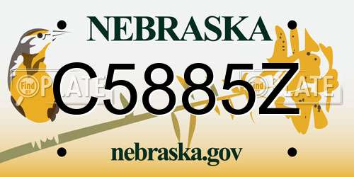 C5885Z Nebraska License Plate