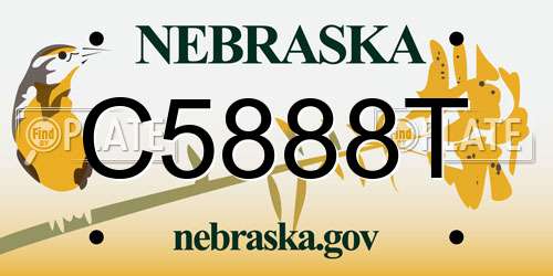 C5888T Nebraska License Plate