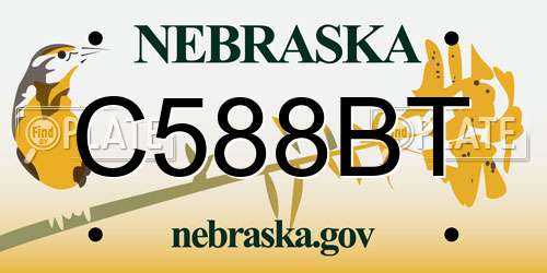 C588BT Nebraska License Plate