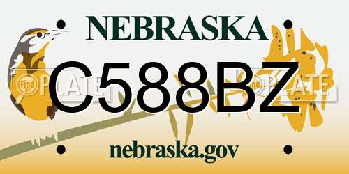 C588BZ Nebraska License Plate