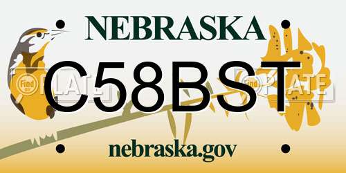 C58BST Nebraska License Plate