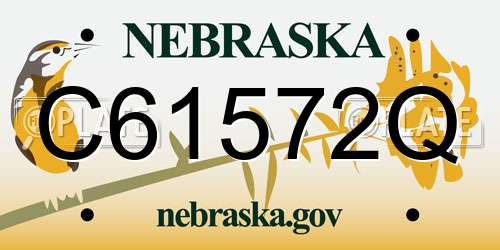 C61572Q Nebraska License Plate