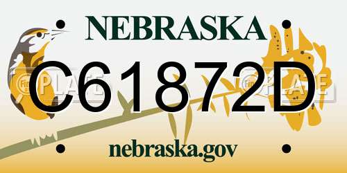 C61872D Nebraska License Plate