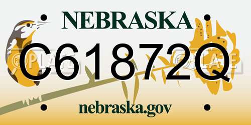 C61872Q Nebraska License Plate