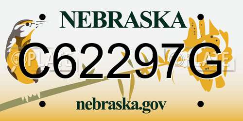C62297G Nebraska License Plate