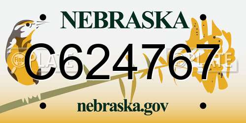C624767 Nebraska License Plate