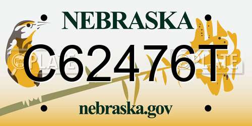 C62476T Nebraska License Plate