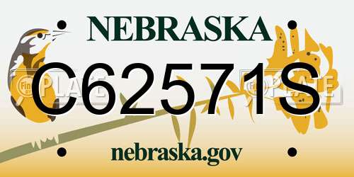 C62571S Nebraska License Plate