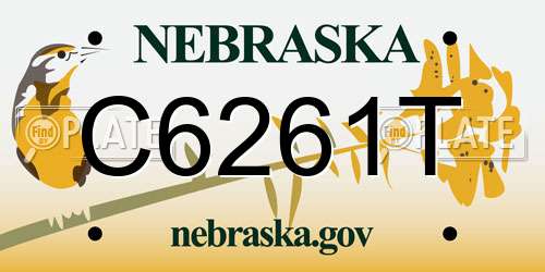 C6261T Nebraska License Plate