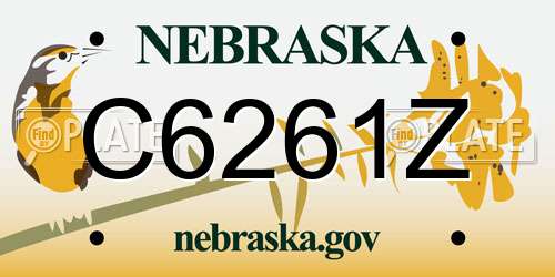 C6261Z Nebraska License Plate
