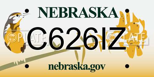 C626IZ Nebraska License Plate