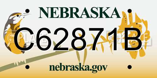 C62871B Nebraska License Plate