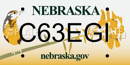 C63EGI Nebraska License Plate