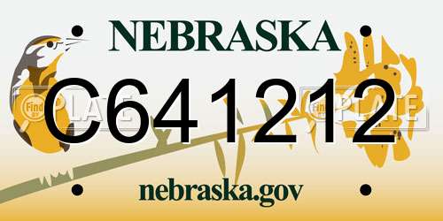 C641212 Nebraska License Plate