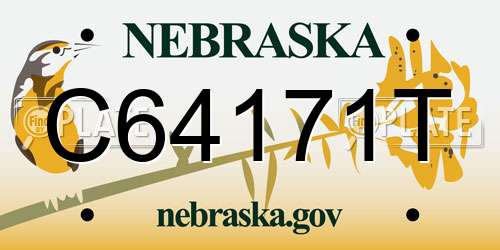 C64171T Nebraska License Plate