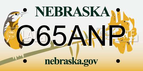 C65ANP Nebraska License Plate