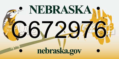 C672976 Nebraska License Plate