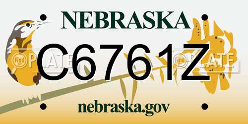 C6761Z Nebraska License Plate