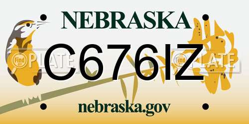 C676IZ Nebraska License Plate