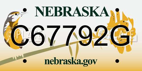 C67792G Nebraska License Plate