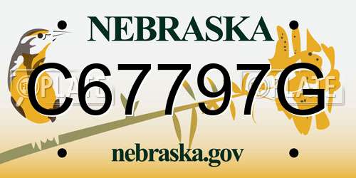 C67797G Nebraska License Plate