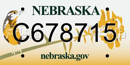C678715 Nebraska License Plate