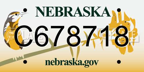 C678718 Nebraska License Plate