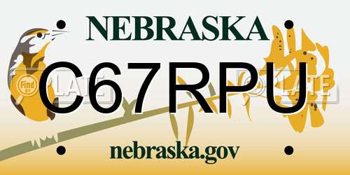C67RPU Nebraska License Plate