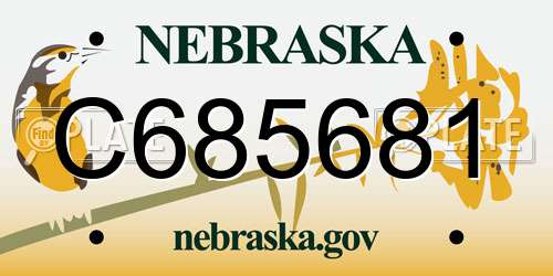 C685681 Nebraska License Plate