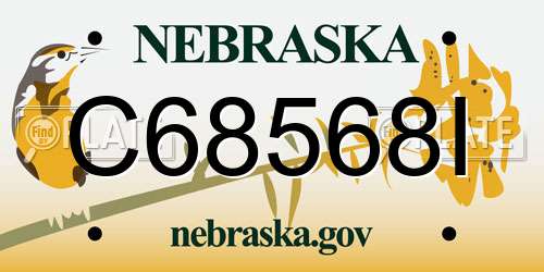 C68568I Nebraska License Plate