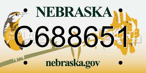 C688651 Nebraska License Plate