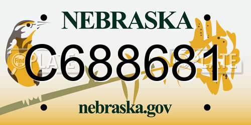 C688681 Nebraska License Plate