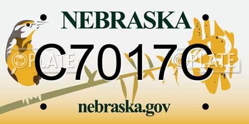 C7017C Nebraska License Plate