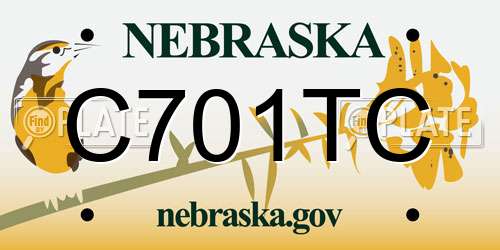 C701TC Nebraska License Plate