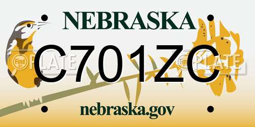 C701ZC Nebraska License Plate