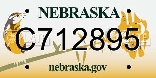 C712895 Nebraska License Plate
