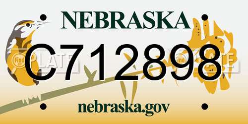 C712898 Nebraska License Plate