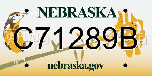 C71289B Nebraska License Plate