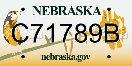 C71789B Nebraska License Plate