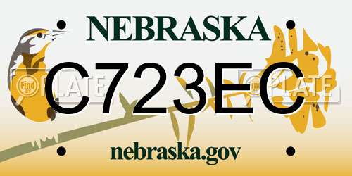 C723EC Nebraska License Plate