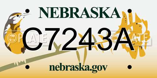 C7243A Nebraska License Plate