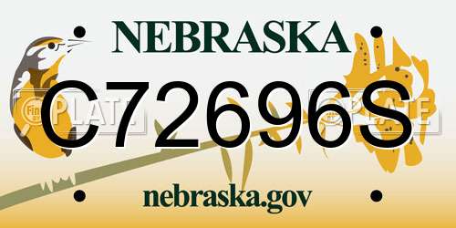 C72696S Nebraska License Plate
