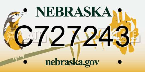 C727243 Nebraska License Plate