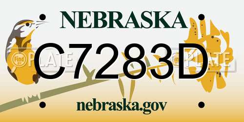 C7283D Nebraska License Plate